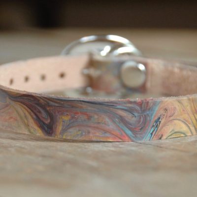 marbled leather dog collar