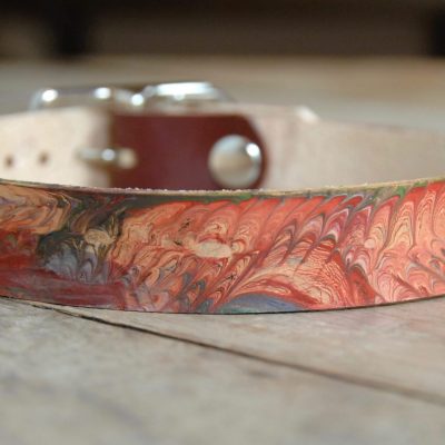 marbled leather dog collar